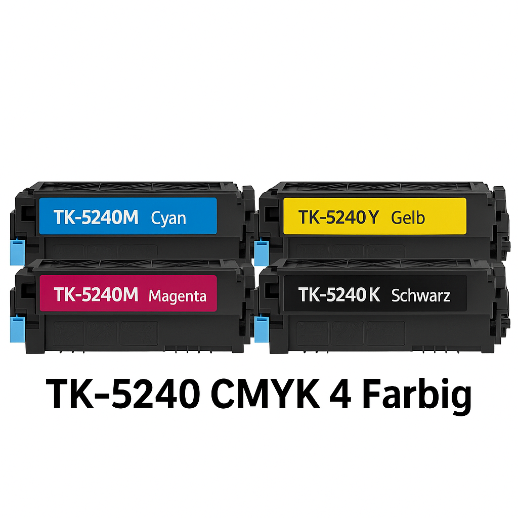 Kyocera Kompatible Toner für TK-5240K/C/M/Y Schwarz/Cyan/Magenta/Gelb (1T02R70NL0–1T02R7ANL0) Farbe | Ersatztoner, Alternativtoner (TK-5240)#